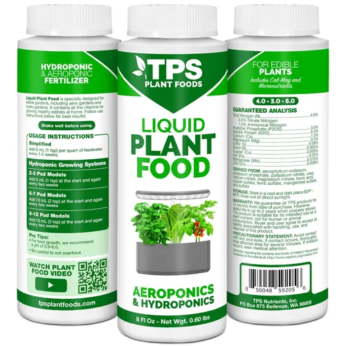 Miniatura 2 de Alimento líquido para plantas para uso en AeroGarden, iDOO y sistemas de cultivo hidropónico, fertilizante líquido 8 oz (250mL)