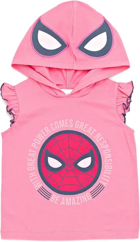 Miniatura 2 de Marvel Spider-Man Big Girls Cosplay Tank Top Dolphin Active y French Terry Shorts 14-16, Spider-man