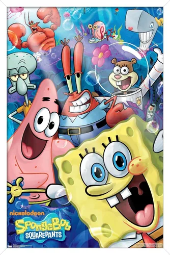 Miniatura 8 de Trends International Nickelodeon Spongebob - Póster de pared Joy, 14.725 x 22.375 pulgadas, versión con marco de madera tipo granero