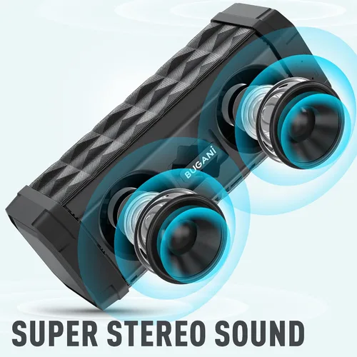 Miniatura 3 de BUGANI Altavoz Bluetooth M99 Bluetooth, mayor ruido, sonido estéreo, tiempo de reproducción de 24 horas, rango inalámbrico de 100 pies, IPX5