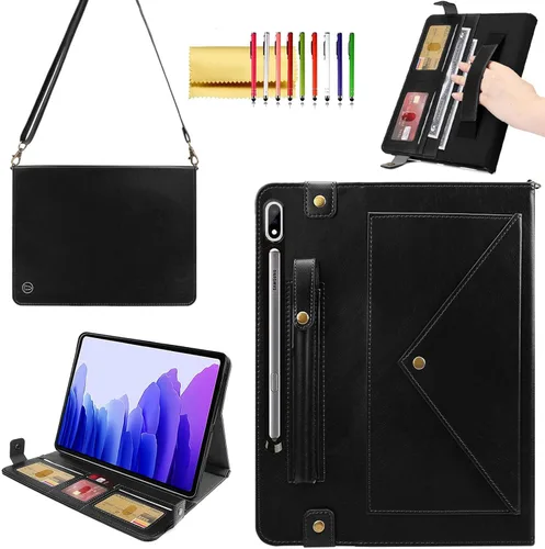 Miniatura 35 de Bolso Funda para Samsung Galaxy Tab S10 FE/S9 FE 10.9"/S9/S8/S7 11", Techcircle Folio con Soporte Cruzado, Billetera con Ranura para Lápiz S Pen