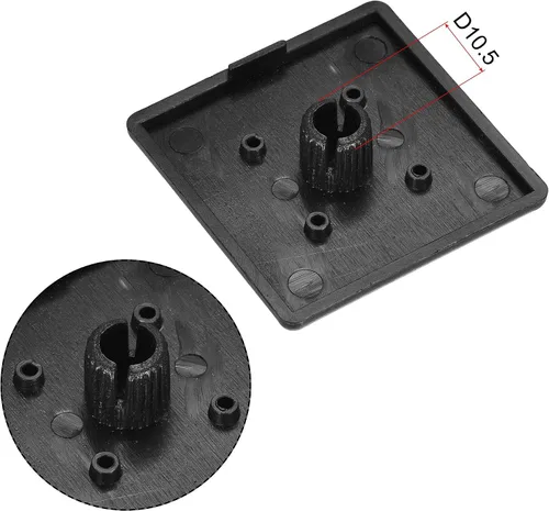 Miniatura 3 de uxcell Tapa de extrusión de aluminio cuadrada de plástico estándar Negro 1.772x1.772 in 20pcs