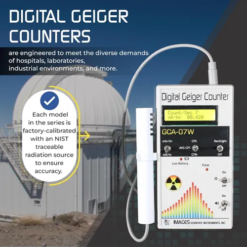Miniatura 7 de GCA-07W monitor profesional Geiger de detección de radiación nuclear con medidor digital y sonda de varilla externa - certificación de la NRC