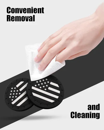 Miniatura 5 de 4 paquetes de posavasos para coche, portavasos universales con bandera americana de silicona antideslizante, accesorios para el interior del coche