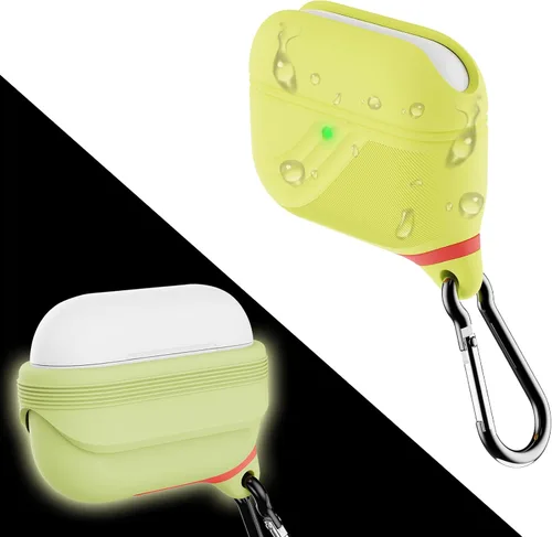 Miniatura 12 de HALLEAST Funda impermeable para AirPods Pro 3, LED frontal visible y compatible con carga inalámbrica, funda protectora de silicona compatible