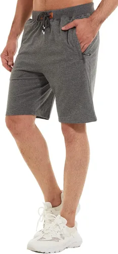 Miniatura 5 de QPNGRP - Pantalones cortos para hombre con cierre de cordón, cintura elástica