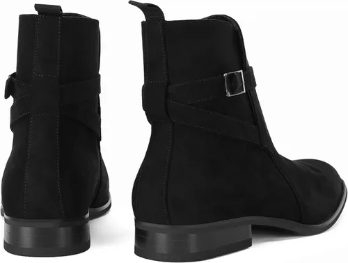 Miniatura 6 de Botas Chelsea para hombre, zapatos de vestir con correa de hebilla, botines cómodos para caminar