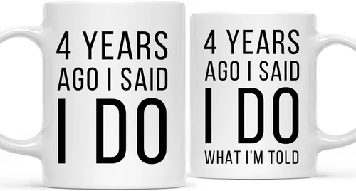 Miniatura 9 de Andaz Press Divertida taza de café de 11 onzas para parejas con texto en inglés "I Said I Do, I Said I Do What I'm Told", paquete de 2 con caja
