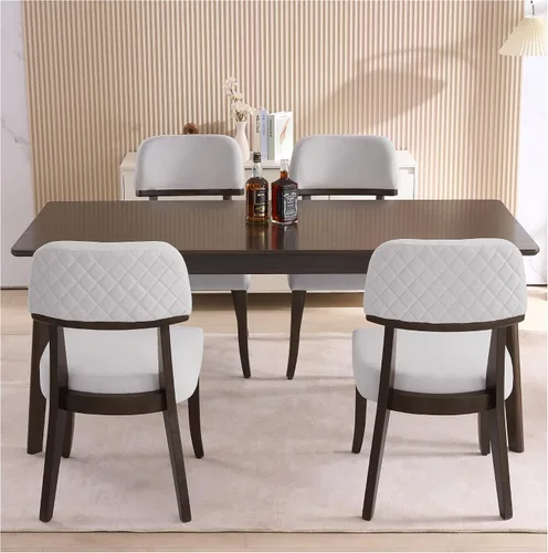 Miniatura 34 de adochr Sillas de comedor de terciopelo con brazos, sillas de comedor tapizadas con patas de madera dura y respaldo curvado abierto, sillas de cocina