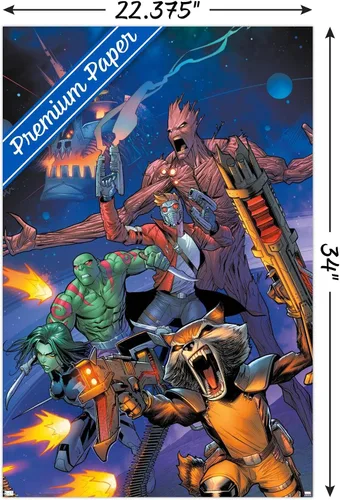 Miniatura 3 de Marvel Comics Guardianes de la Galaxia - Póster de pared con gritos grupales, 34 pulgadas de largo x 22.4 pulgadas de ancho, versión premium sin