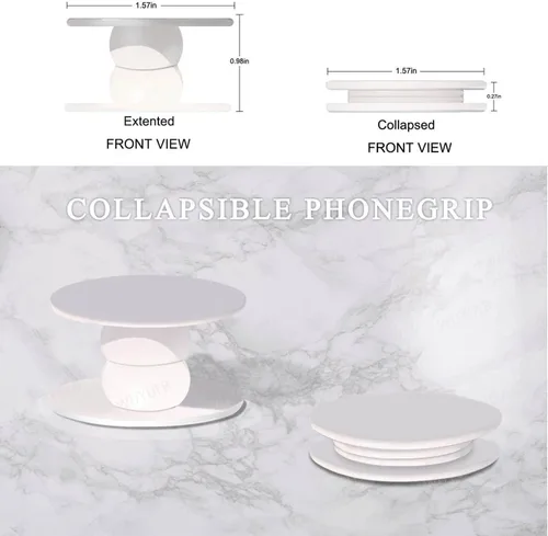 Miniatura 6 de Blue Ocean Beach Soporte de Agarre Plegable Extensible para Teléfono Celular con Cristal Transparente y Purpurina para Teléfonos Inteligentes