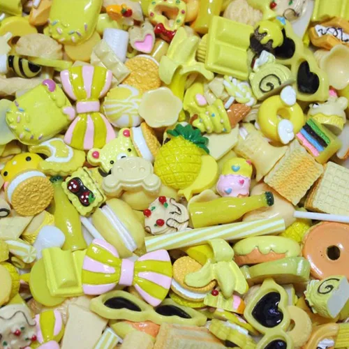 Miniatura 2 de Juego de 50 dijes de slime de resina para hacer manualidades de Pascua, cuentas de resina con parte trasera plana, suministros para manualidades