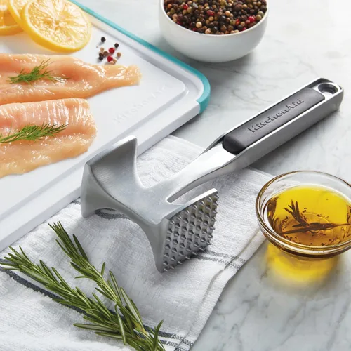 Miniatura 7 de KitchenAid Ablandador de carne gourmet de múltiples caras para golpear carnes, nueces, mariscos, etc., agujero para colgar para un fácil