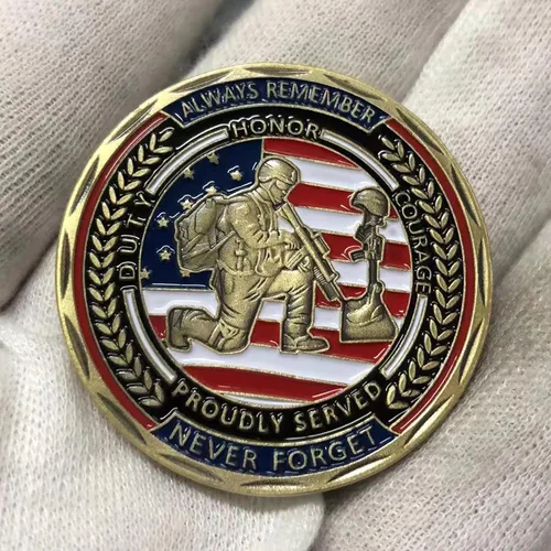 Miniatura 2 de Gracias por su servicio Desafío de apreciación militar Moneda Homenaje a héroes caídos Nunca olvides a los veteranos