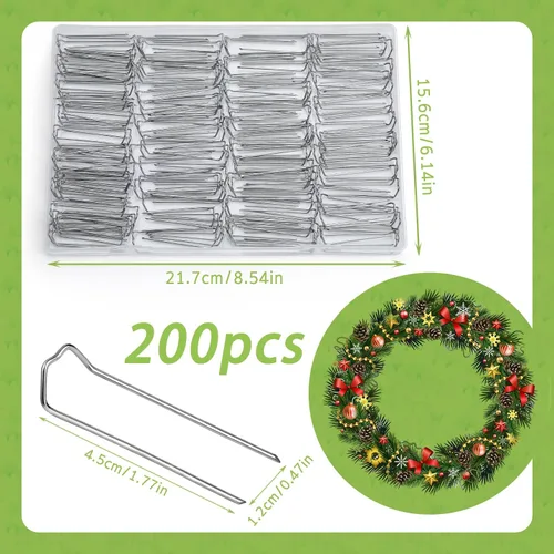 Miniatura 2 de 200 alfileres florales de 1.7 pulgadas, pequeños pines florales para plantas de manualidades, clips de helecho verde para selecciones florales