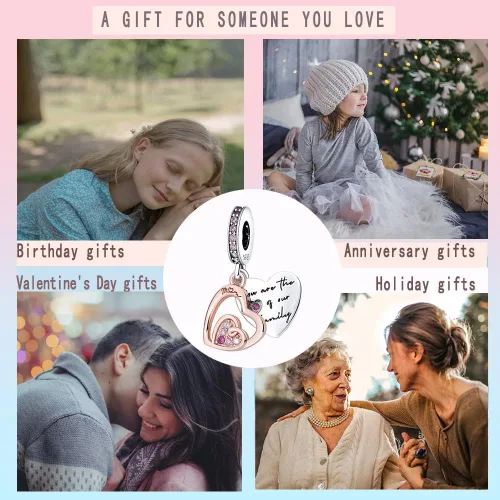 Miniatura 6 de LNQOBU Dije de plata de ley 925 para madre, hija, familia, amor, familia, amigos, para pulseras y collares