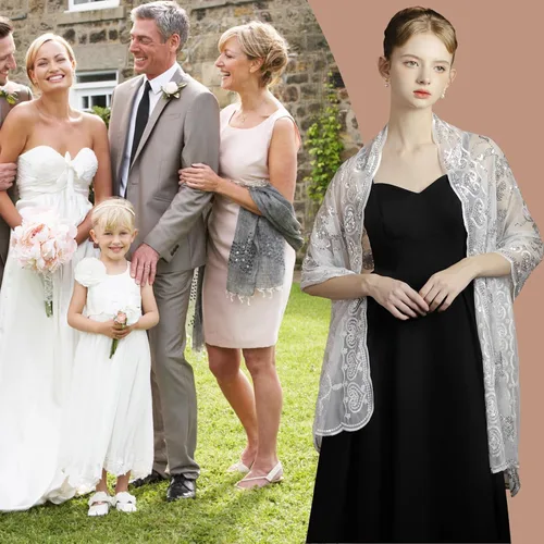 Miniatura 5 de Chales y envolturas para vestidos de noche con lentejuelas, estola de boda, chal de novia, chal para novia, chales para invitados de boda, chal