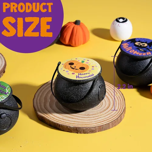 Miniatura 3 de JOYIN Bomba de baño con temática de caldero de bruja de Halloween con juguete esponjoso Mochi, 6 paquetes de bombas de baño de burbujas para niños