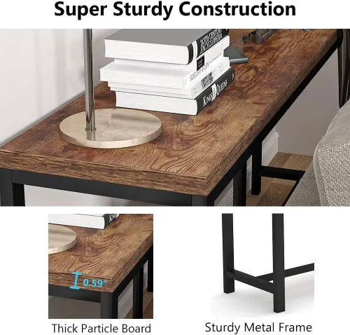 Miniatura 8 de Tribesigns - Mesa de consola extralarga de 70.9 pulgadas detrás del sofá, mesa de sofá de fácil montaje para espacios pequeños de sala de estar