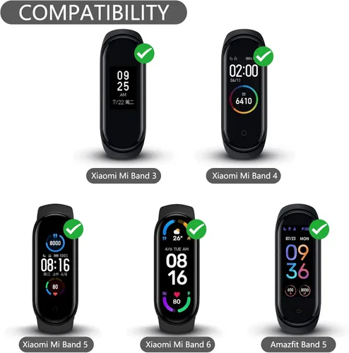 Miniatura 4 de Wanme Bandas para Amazfit Band 5 correas de repuesto para mujeres y hombres, paquete de 2 correas deportivas elásticas suaves compatibles