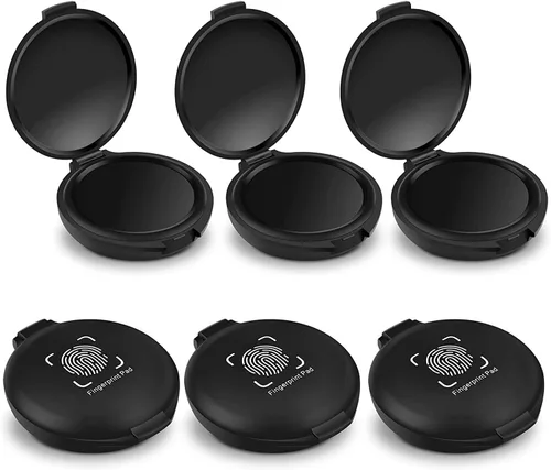 ERKOON Paquete de 6 almohadillas de tinta de huellas dactilares, almohadilla de tinta para huellas dactilares para suministros notariales, Paquete