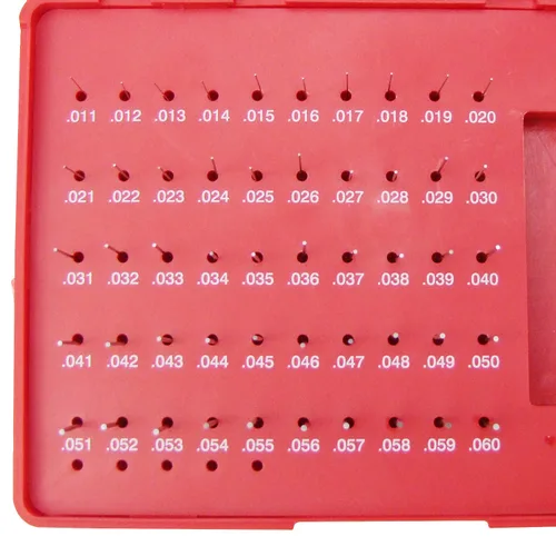 Miniatura 3 de HFS(R) Juego de Calibradores de Pasador de Acero Minus Gage M0 con Estuche de Plástico para Carpinteros y Mejoras del Hogar 0.011-0.060" 50 piezas