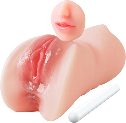 Miniatura 9 de Masturbador masculino de bolsillo 3 en 1, juguetes sexuales para adultos con vagina texturizada 3D, ano apretado y palo de secado, muñeca sexual