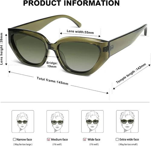 Miniatura 45 de SOJOS Gafas de sol polarizadas de ojo de gato lindo de moda para mujer Cateye SJ2237
