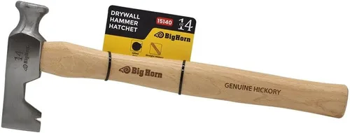 Miniatura 6 de Big Horn 15140 Hacha para paneles de yeso de 14 onzas con cara impactante fresada y mango de nogal