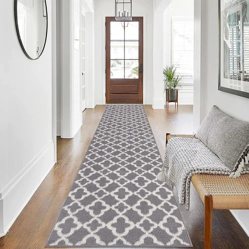 Miniatura 19 de U'Artlines Alfombra de pasillo larga para pasillo de 2 x 8 pies, antideslizante, alfombra de piso de cocina, patrón geométrico beige, lavable a