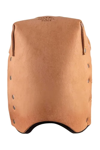 ALTA 30914 Almohadilla protectora de rodilla de cuero Deluxe con correa de neopreno, hebilla, sin tapa, beige