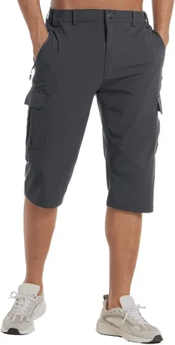 Miniatura 2 de MAGCOMSEN Pantalones cortos de entrenamiento para hombre, de secado rápido, 34, pantalones capri con bolsillos con cremallera, pantalones cortos