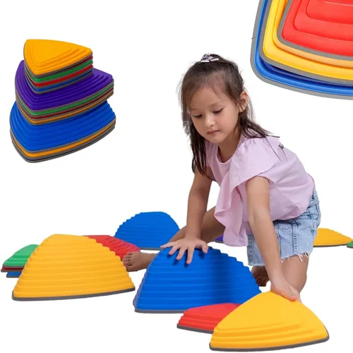 12 piezas de piedras antideslizantes para carreras de obstáculos para niños, para interiores y exteriores, patio de recreo sensorial, para