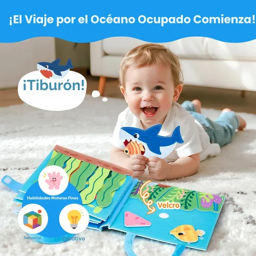 Miniatura 3 de hahaland Libro de actividades sensoriales Montessori para niños pequeños de 1 a 3 años, juguete de viaje para niños de 1, 2 y 3 años, juguete