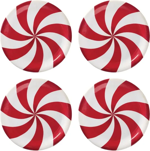 Miniatura 5 de UP UPware - Platos redondos de melamina con bola de golf, platos pequeños para servir, para aperitivos, aperitivos y guarniciones, blanco, 6