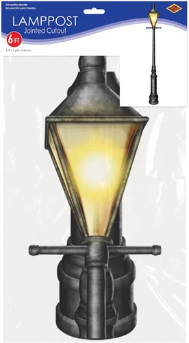 Miniatura 5 de Beistle Accesorios de Foto de Farola, 6 Pies de Alto - Decoraciones de Pared de Luz de Calle de Mardi Gras, Telón de Fondo Recortado para Fiesta