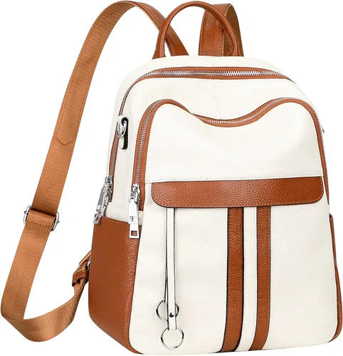 Miniatura 2 de ALTOSY Bolso tipo mochila de cuero genuino para mujer, bolso de hombro convertible