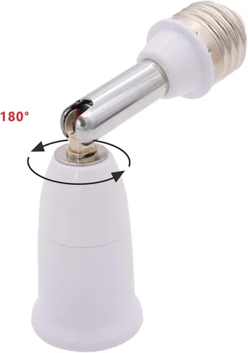 Miniatura 4 de Adaptador extensor de enchufe de bombilla E26/E27, accesorio de luz flexible de 180 grados E26/E27 a E26/E27 Base ajustable E26/E27 Extensor