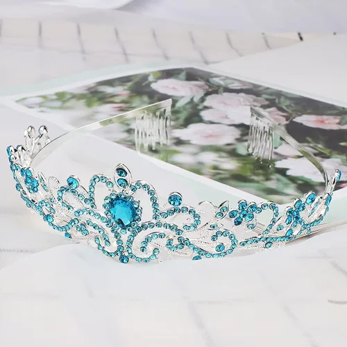 Miniatura 5 de COCIDE Tiara Crowns - Diadema de cristal con diamantes de imitación, corona de princesa con peines, diadema de novia, boda, graduación, fiesta de TG