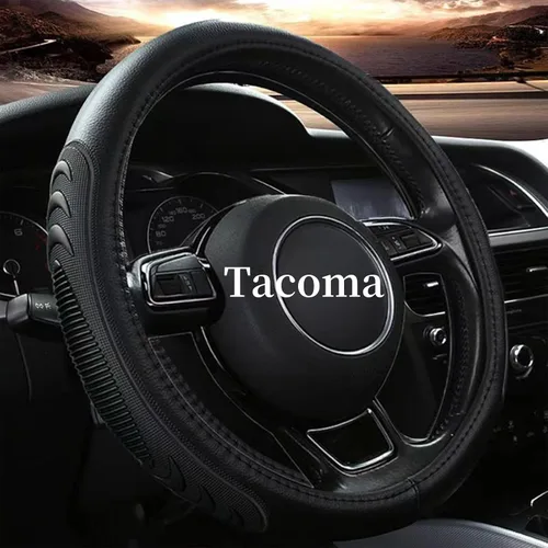 Yangday Funda de volante de cuero para Toyota Tacoma 4Runner Tundra, 15.5-16 pulgadas Funda de volante de coche con partícula antideslizante de