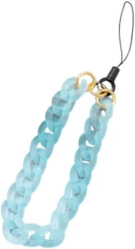 Miniatura 7 de COLORFUL BLING Abalorio para teléfono, estética, cuerda gruesa, con gancho para muñeca, cadena de metal acrílico para teléfono móvil, cuerda a