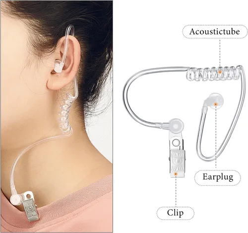 Miniatura 3 de Gejoy Paquete de 4 auriculares espía transparentes, accesorio de disfraz de agente de seguridad falso, accesorio de juguete para Halloween y cosplay