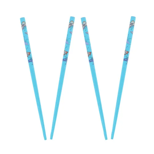 Miniatura 12 de Juego de 4 palillos para el cabello con mariposas, color blanco y negro