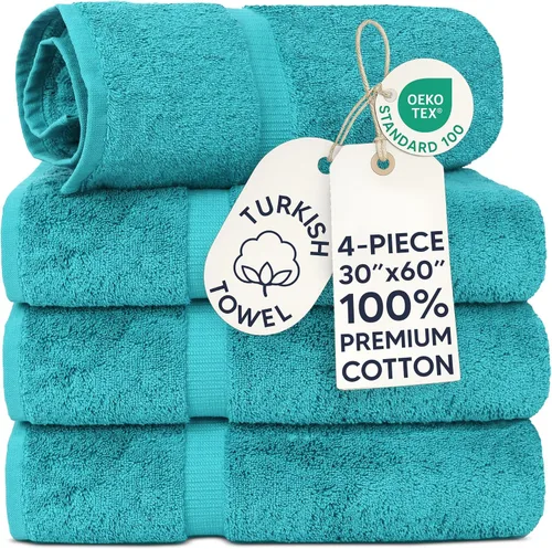 Miniatura 28 de Chakir Turkish Linens - Toallas turcas de 100% algodón, suaves y absorbentes (4 paños, color gris)