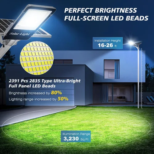 Miniatura 2 de Sunwish 8000W Luces solares de calle al aire libre - Luces solares LED 6500K al aire libre del atardecer al amanecer, luces solares