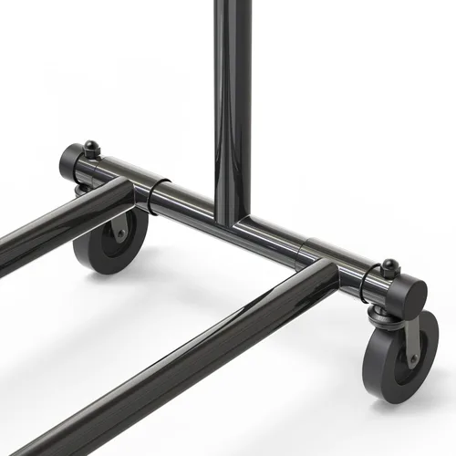 Miniatura 6 de Simple Houseware - Perchero de ropa resistente, sostiene hasta 150 lbs, varilla extensible de 42 a 67 pulgadas, negro