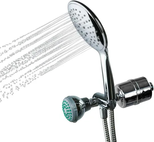 Miniatura 11 de Crystal Quest Sistema de filtración de energía de ducha de mano de lujo, dorado, sin BPA, 1.25-2.5 GPM, cartucho reversible, ideal para decloración