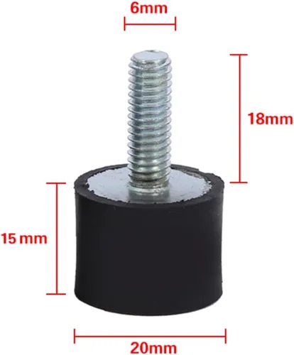 Miniatura 5 de Aislador antivibración M8 M6, soportes mecánicos de amortiguación de vibraciones, soportes de goma M6, amortiguador de choque, 4 piezas de goma