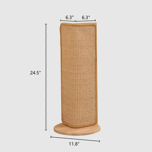 Miniatura 5 de SHENGOCASE Rascador de sisal de gato de 24.5 pulgadas de alto, sin perforaciones, para pared, para sofá, esquina, poste rascador, alfombrilla de 1