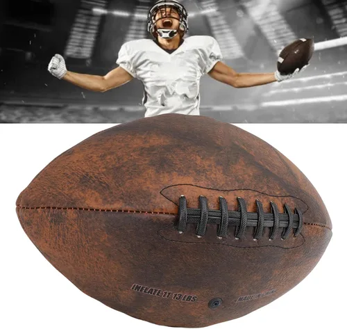 Miniatura 2 de GOTOTOP Entrenamiento Fútbol Tamaño 9 Rugby Pelota PU Agarre Cómodo Diseño Vintage Fútbol Deportivo para Partido de Juego